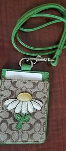 Coach ID holder with lanyard